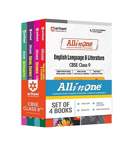 All In One Combo Class 9th Science, Mathematics, Social Science, English for CBSE Exam 2025 (Set of 4 Books)